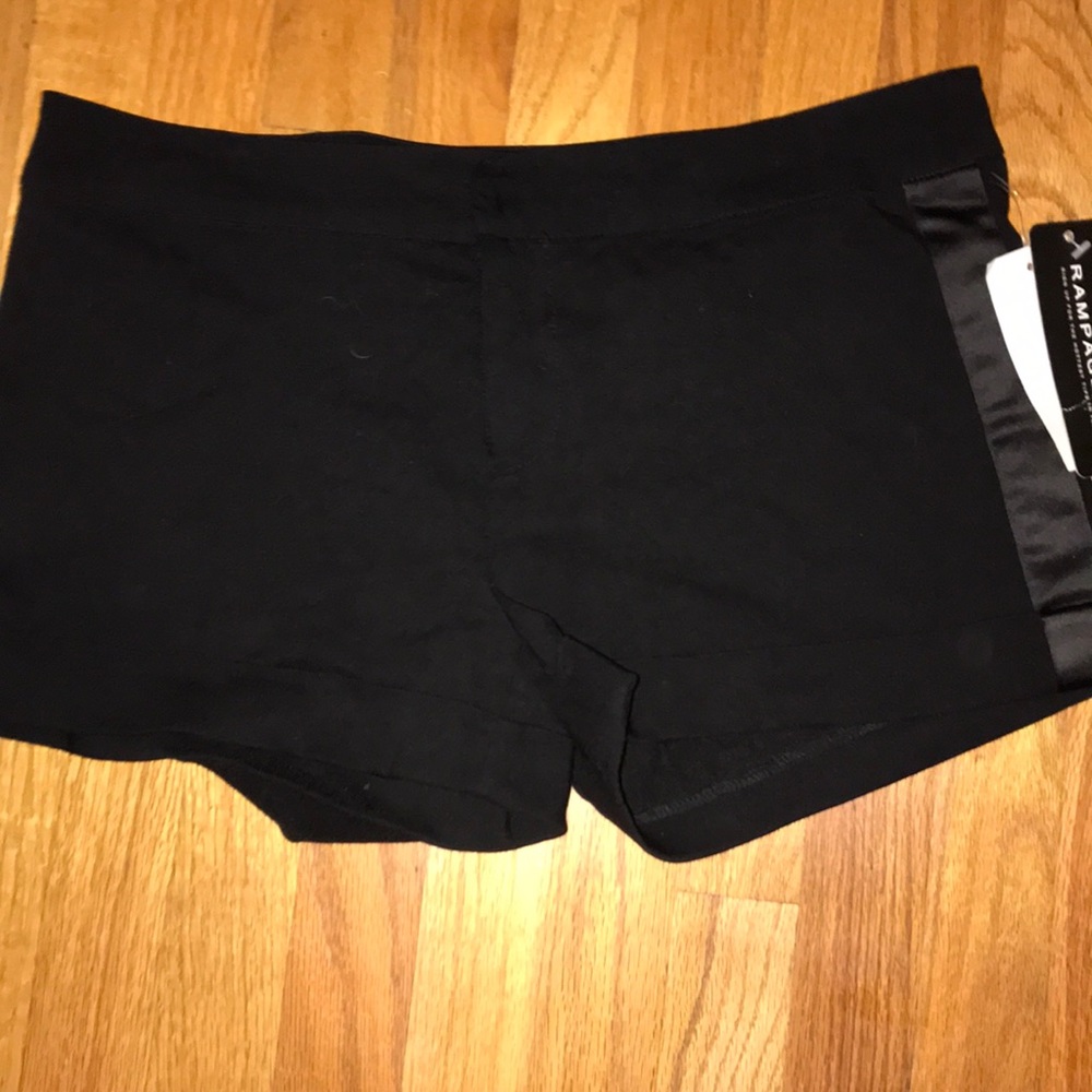 Black shorts with faux leather strip NWT Size 5